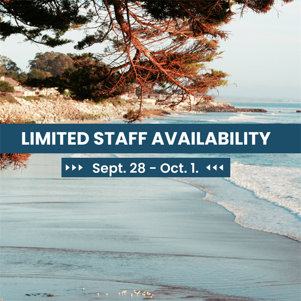 Limited Staff Availability: Sept. 28–Oct. 1